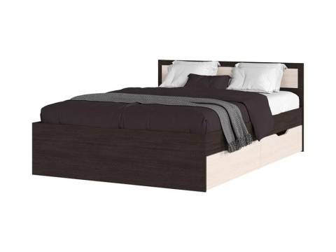 Кровать Гармония с ящиками 140х200 см Венге/Дуб белфорд