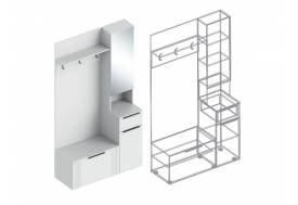 Прихожая Вита правая белый лофт