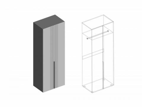 Шкаф Вита 2-створки для одежды тёмно серый лофт