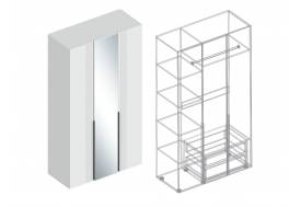 Шкаф Вита 3-створки с зеркалом белый лофт