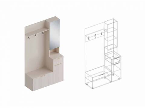 Прихожая Тефия с зеркалом правая