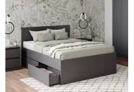 Кровать Мори КРМЯ 1400.1/1 графит с ящиками МЯ 995.2
