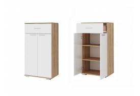 Тумба комби Италия ТК-600 дуб сонома/белый глянец