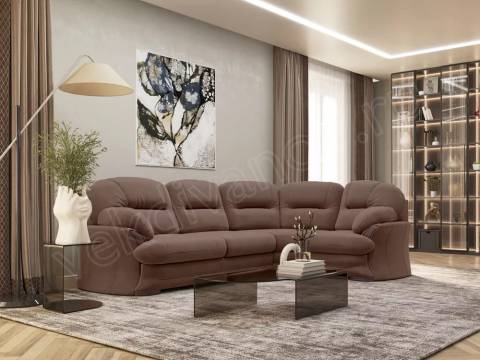 Угловой диван Квин 6 Ultra Cocoa без механизма правый