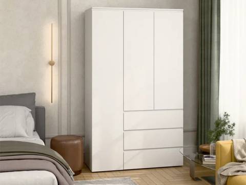 Шкаф 3-хстворчатый с 3-мя ящиками Прайм белый