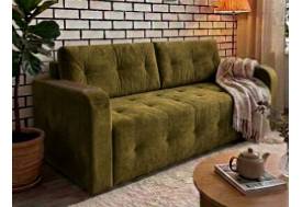Диван Кёльн 1 секция с МДФ накладкой оливковый