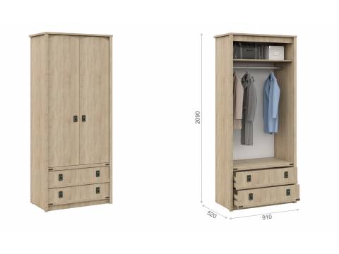Шкаф для детской Валенсия 2 двери 2 ящика
