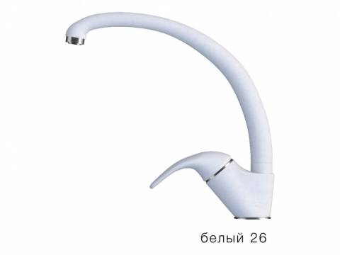 Смеситель для кухни высокий Эко Polygran Белый 26