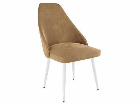 Стул Милан велюр беж ножки белые