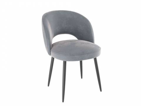 Стул Моли велюр серый ножки черные