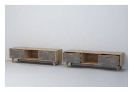 ТВ тумба Эго Т-3 камень темный на ножках